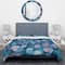 Designart 'Abstract Blue Flower Petals' Geometric Bedding Set - Duvet Cover & Shams